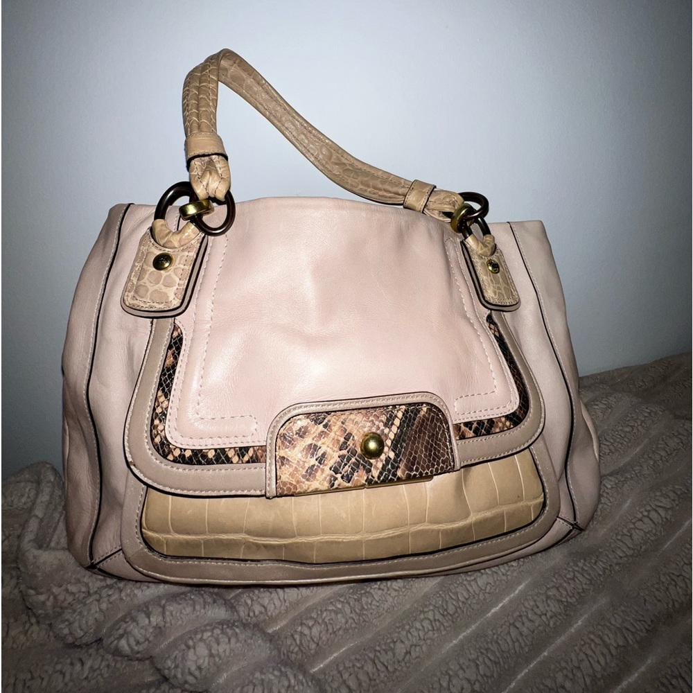 COACH CREAM WND LIGHT PINK BAG